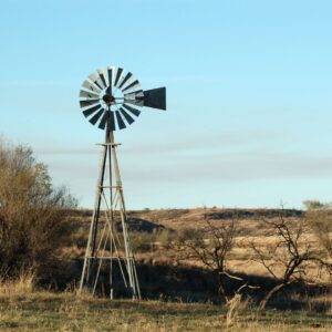 Windmill on rural land